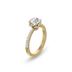 1.50 Carat Flower Shaped Round Diamond Solitaire Ring in 14K Yellow Gold